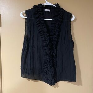 Jaipur Elegant Black Ruffle Blouse
